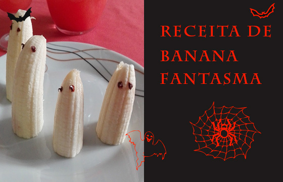 Receita de Banana Fantasma Halloween