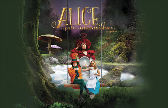 Alice e o País das Maravilhas no gelo