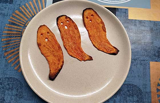 Receita de Batata Doce Crocante para o Halloween
